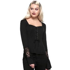 Hot Topic Sweetheart Neckline Bell Sleeve Top